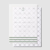 Moderne Sage Groene Anker Nautische Bruiloft Vellum Uitnodigingen (Offset (Uitnodiging))