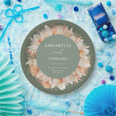 moderne sage groene bohemazaad gras Mr & Mrs. Papieren Bordje (Feest)