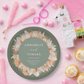 moderne sage groene bohemazaad gras Mr & Mrs. Papieren Bordje (Feest)