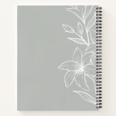 Moderne Sage Groene Boho Bloemen Notitieboek (Achterkant)