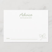 Moderne Sage Groene Boog Baby shower Advies Kaart (Voorkant)