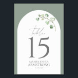 Moderne Sage Groene Boog Botanische Huwelijksrecep Kaart<br><div class="desc">Welkom bij uw bruiloft receptie, moderne stijl! Ons gloednieuwe Modern Sage Green Arch Botanical Wedding Reception Table Number is perfect voor koppels die een eigentijdse maar tijdloze look wensen. Dit tafelnummer heeft een klassieke witte boog op een frisse salie groene achtergrond met delicate waterverf botanische accenten voor een indrukwekkende toets...</div>