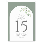 Moderne Sage Groene Boog Botanische Huwelijksrecep Kaart (Achterkant)