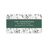 Moderne sage groene botanische elegant eucalyptus etiket (Voorkant)