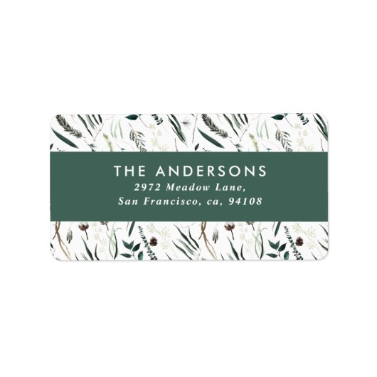 Moderne sage groene botanische elegant eucalyptus etiket (Voorkant)