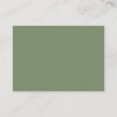 Moderne Sage Groene Bruiloft QR Code Behuizing Kaa Informatiekaartje (Achterkant)