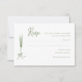 Moderne Sage Groene Bruiloft RSVP Kaart (Voorkant)