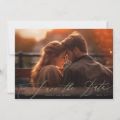 Moderne Sage Groene Eenvoudige Foto De Bruiloft Save The Date (Voorkant)