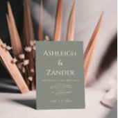 Moderne Sage Groene Eenvoudige Huwelijksuitnodigin Kaart