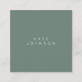 Moderne Sage Groene Eenvoudige Minimalistische QR- Vierkante Visitekaartje (Voorkant)