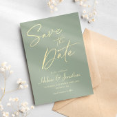 Moderne Sage Groene Elegante Minimalistische Bruil Save The Date