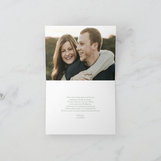 Moderne Sage Groene Foto Passen getrouwd Dank u ka Bedankkaart (Binnen)