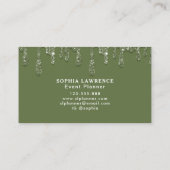 Moderne Sage Groene Glitter Visitekaartje (Achterkant)