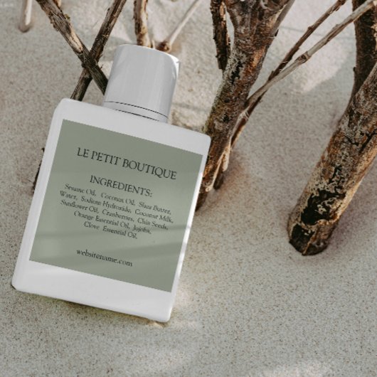 Moderne Sage Groene Ingrediëntenlijst Productlabel Vierkante Sticker