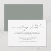 Moderne Sage Groene Kalligrafie Bruiloft Gast Deta Informatiekaartje (Voorkant / Achterkant)