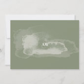 Moderne Sage Groene Kalligrafie Foto QR Code Save The Date (Achterkant)