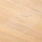 Moderne Sage Groene Kalligrafie Namen Trouwen Acryl Uitnodigingen (Laagn)