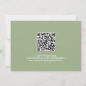 Moderne Sage Groene Kalligrafie Scannable QR Code Save The Date (Achterkant)