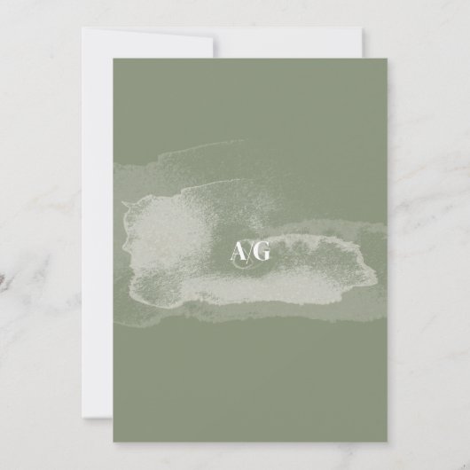 Moderne Sage Groene Kalligrafie Script Foto Save The Date (Achterkant)