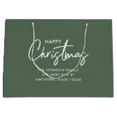 Moderne Sage Groene Kerstmis Groot Cadeauzakje (Voorkant)