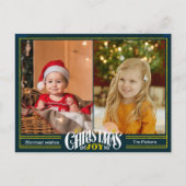 Moderne Sage Groene Kerstvreugde Minimalistische F Feestdagenkaart (Voorkant)