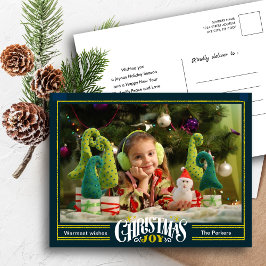 Moderne Sage Groene Kerstvreugde Minimalistische F Feestdagenkaart