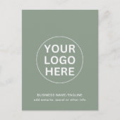 Moderne Sage Groene Logo Zakelijke vakantie Briefkaart (Voorkant)