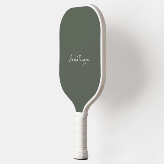 Moderne Sage Groene Monogram Bruidsmeisje Bruidsme Pickleball Paddle (Links)