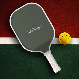 Moderne Sage Groene Monogram Bruidsmeisje Bruidsme Pickleball Paddle