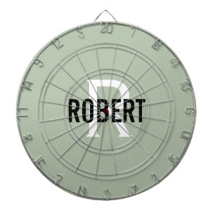 Moderne sage groene monogram: dart board dartbord
