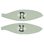 Moderne sage groene monogram naam basketbal (Panelen)