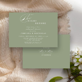 Moderne Sage Groene Nacht voor repetitie Diner Kaart