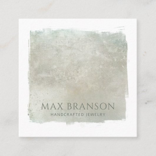 Moderne Sage Groene Oorbel Display Kaart Vierkante Visitekaartje (Voorkant)