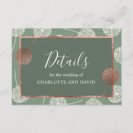 Moderne Sage Groene Paardenbloem Behuizing Kaart