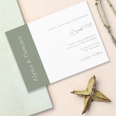 Moderne Sage Groene QR Code RSVP Online Bruiloft Briefkaart