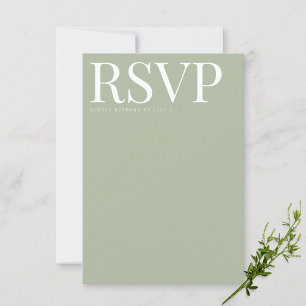 Moderne Sage Groene RSVP Bruiloft Kaart