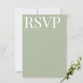 Moderne Sage Groene RSVP Bruiloft Kaart