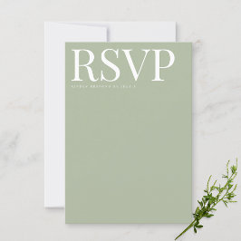 Moderne Sage Groene RSVP Bruiloft Kaart