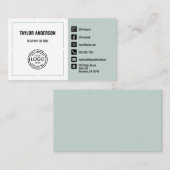 Moderne Sage Groene Sociale Media Visitekaartje (Voorkant / Achterkant)