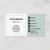 Moderne Sage Groene Sociale Media Visitekaartje (Voorkant)