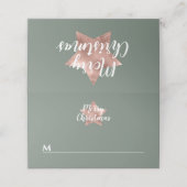 Moderne Sage Groene Ster Kerstmis Plaatskaartje (Buitenkant ongevouwen)