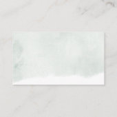 Moderne Sage Groene Waterverf Bruiloft Details Informatiekaartje (Achterkant)