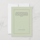 Moderne Sage Groene Wildbloem Boeket Bruiloft Bedankkaart (Achterkant)