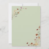 Moderne Sage Groene Wildbloem Boeket Bruiloft Kaart (Achterkant)