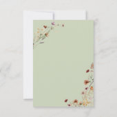 Moderne Sage Groene Wildbloem Boeket Bruiloft RSVP Kaartje (Achterkant)