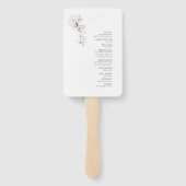 Moderne Sage Groene Witte Orchideeën Trouwprogramm Handwaaier (Achterkant)