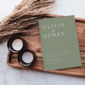 Moderne Sage Minimale Bruiloft Kaart