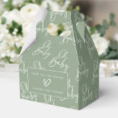 Moderne Sage Oh Baby Eenvoudig Baby shower Gable Bedankdoosjes