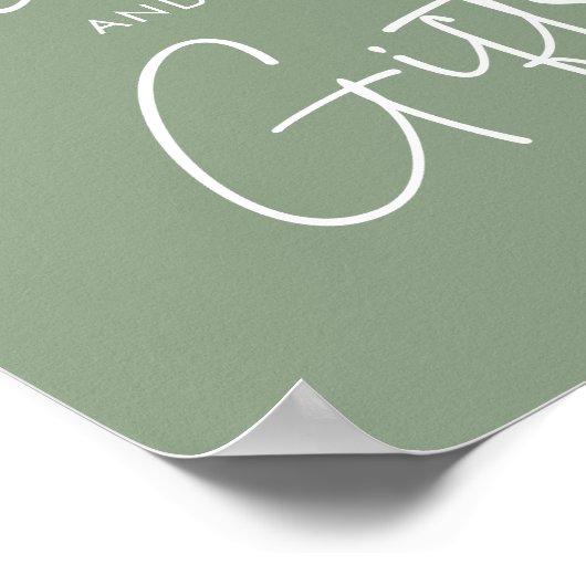 Moderne Sage Oh Baby Eenvoudige Kaarten en geschen Poster (Hoek)