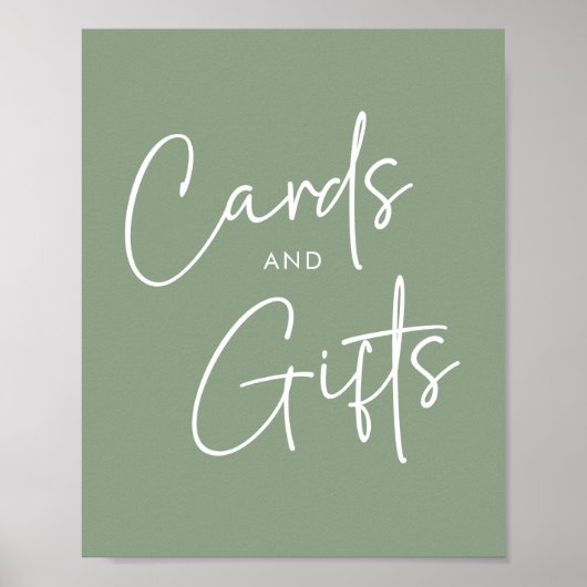 Moderne Sage Oh Baby Eenvoudige Kaarten en geschen Poster (Voorkant)